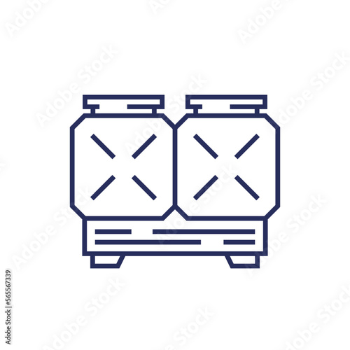 chiller icon on white, line vector sign