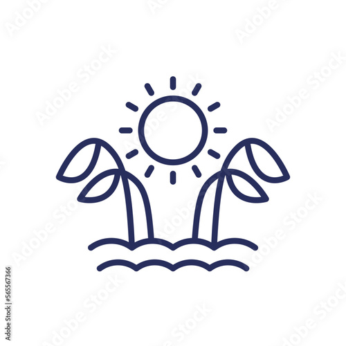 drought line icon with a plant