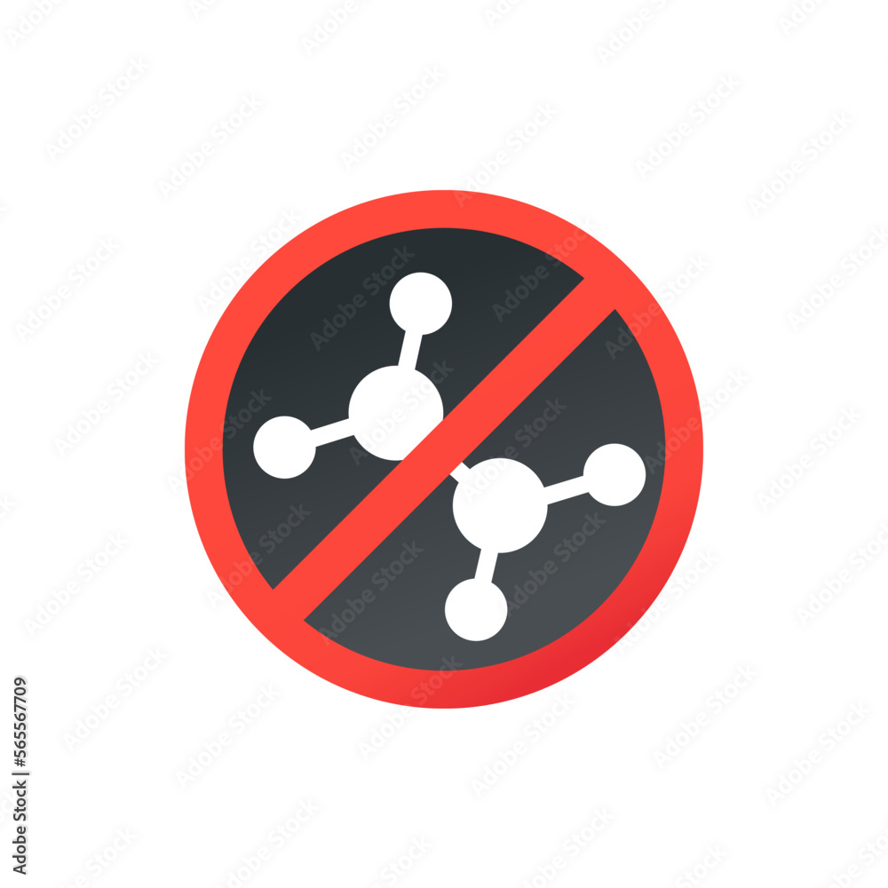 Chemical free icon, round vector sign Chemical free icon, round vector sign