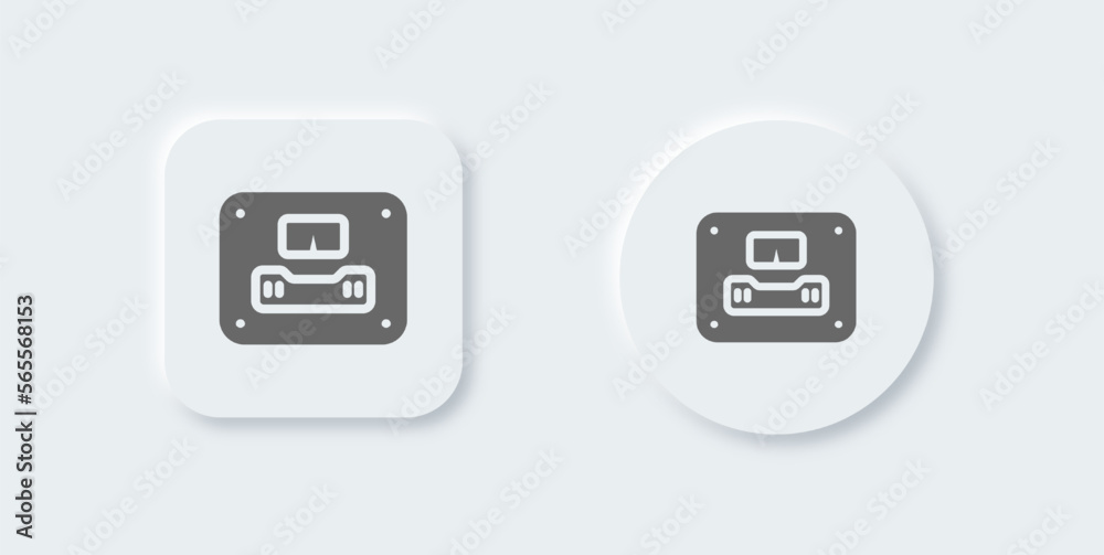 Weight scale solid icon in neomorphic design style. Measurement signs vector illustration. Weight scale solid icon in neomorphic design style. Measurement signs vector illustration.