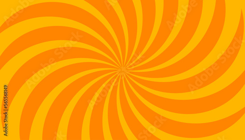 Retro banner with sun and rays in style of 70s