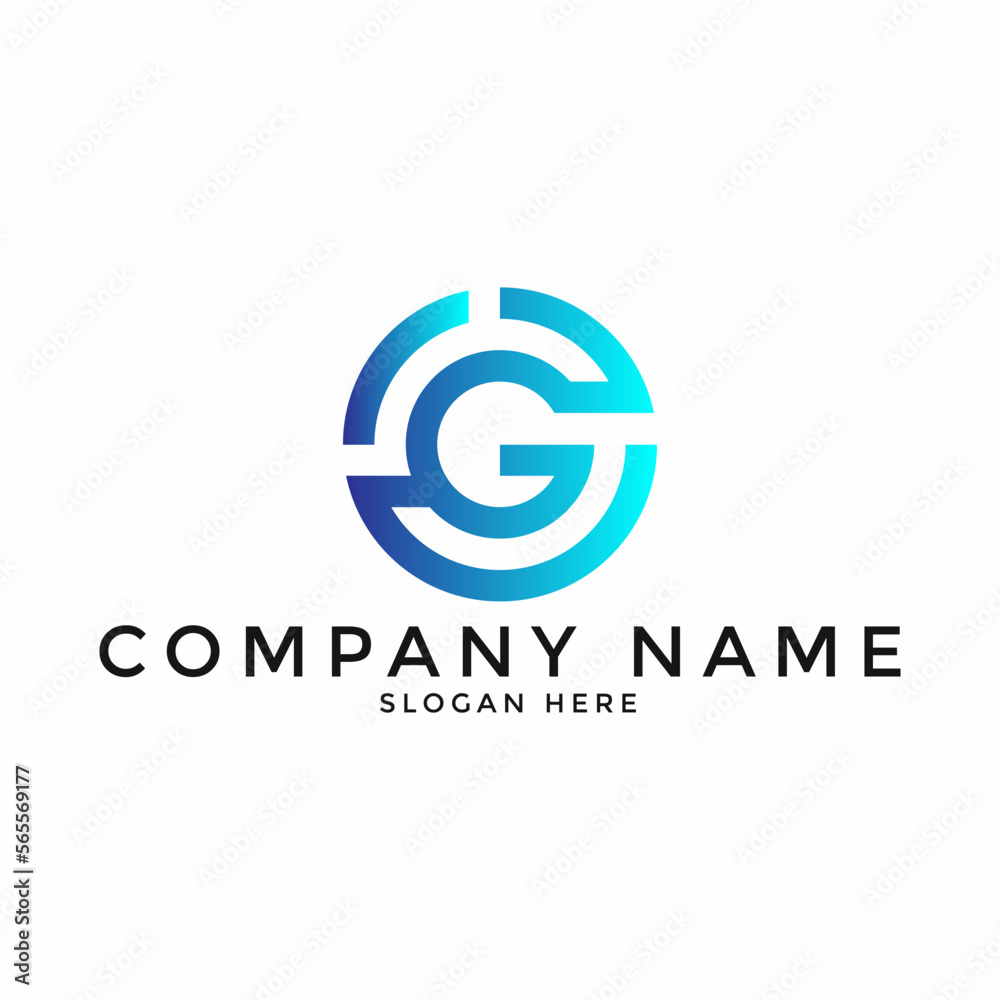 letter G initial gradient monogram alphabet logo design with circle letter G initial gradient monogram alphabet logo design with circle