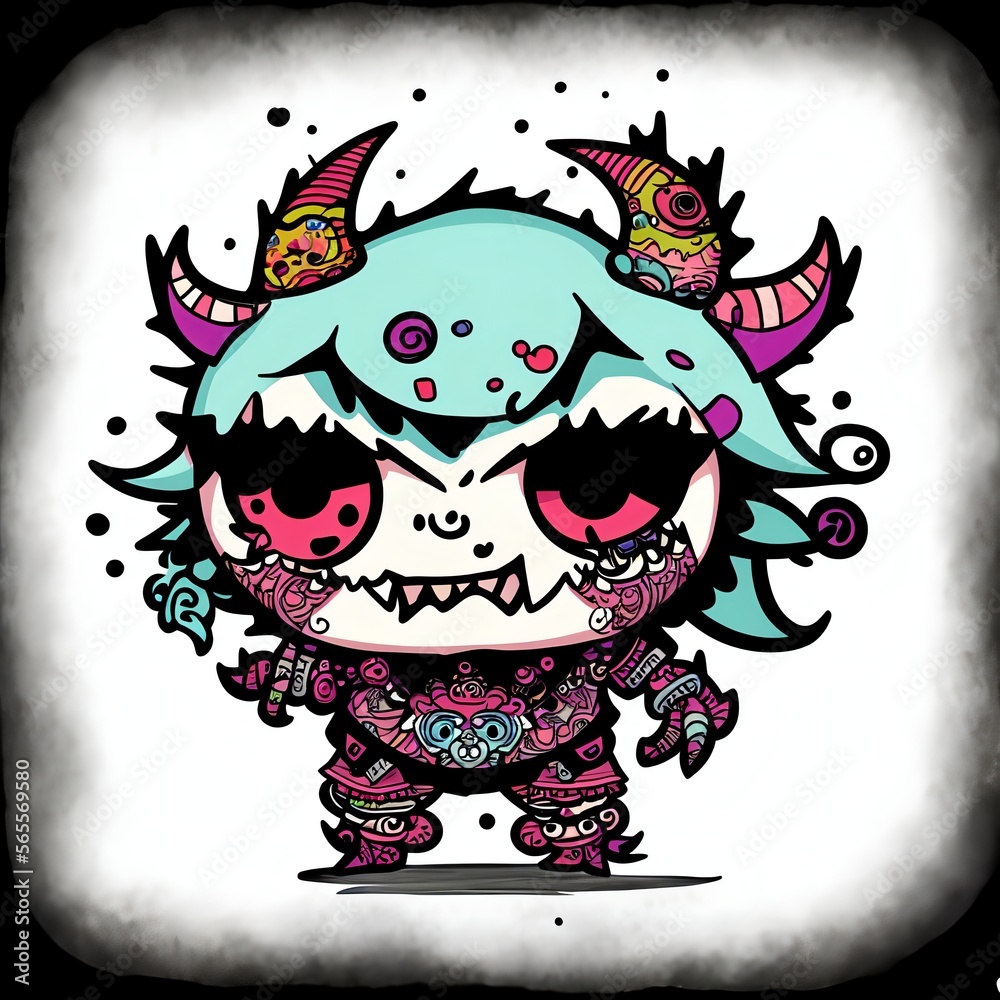 Fototapeta premium Funny Cute Monster Illustration [AI Generated]