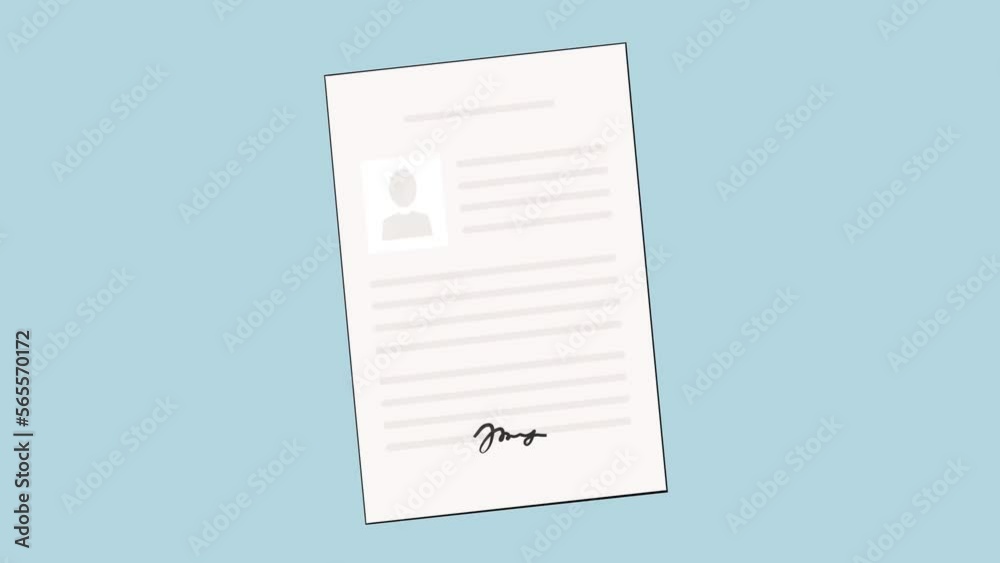 document signature. motion graphics in cartoon style document signature. motion graphics in cartoon style