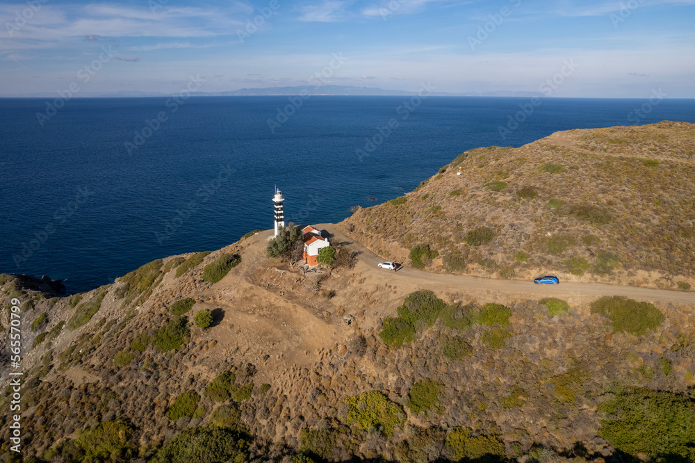 Sarpincik Lighthouse, Karaburun, Izmir, in Turkey