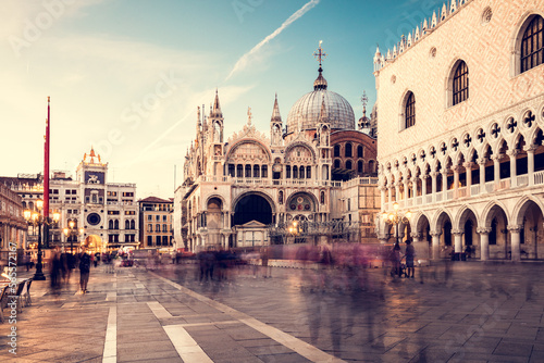 Saint Mark square with basilica in Venice  Italy