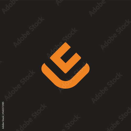 letter cv simple geometric line logo vector