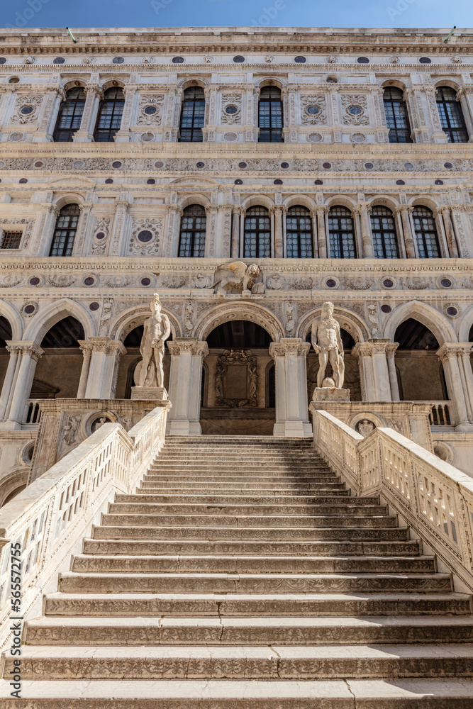 Ancient stairs at Palazzo Ducale or Doge's Palace in Venice, Italy.