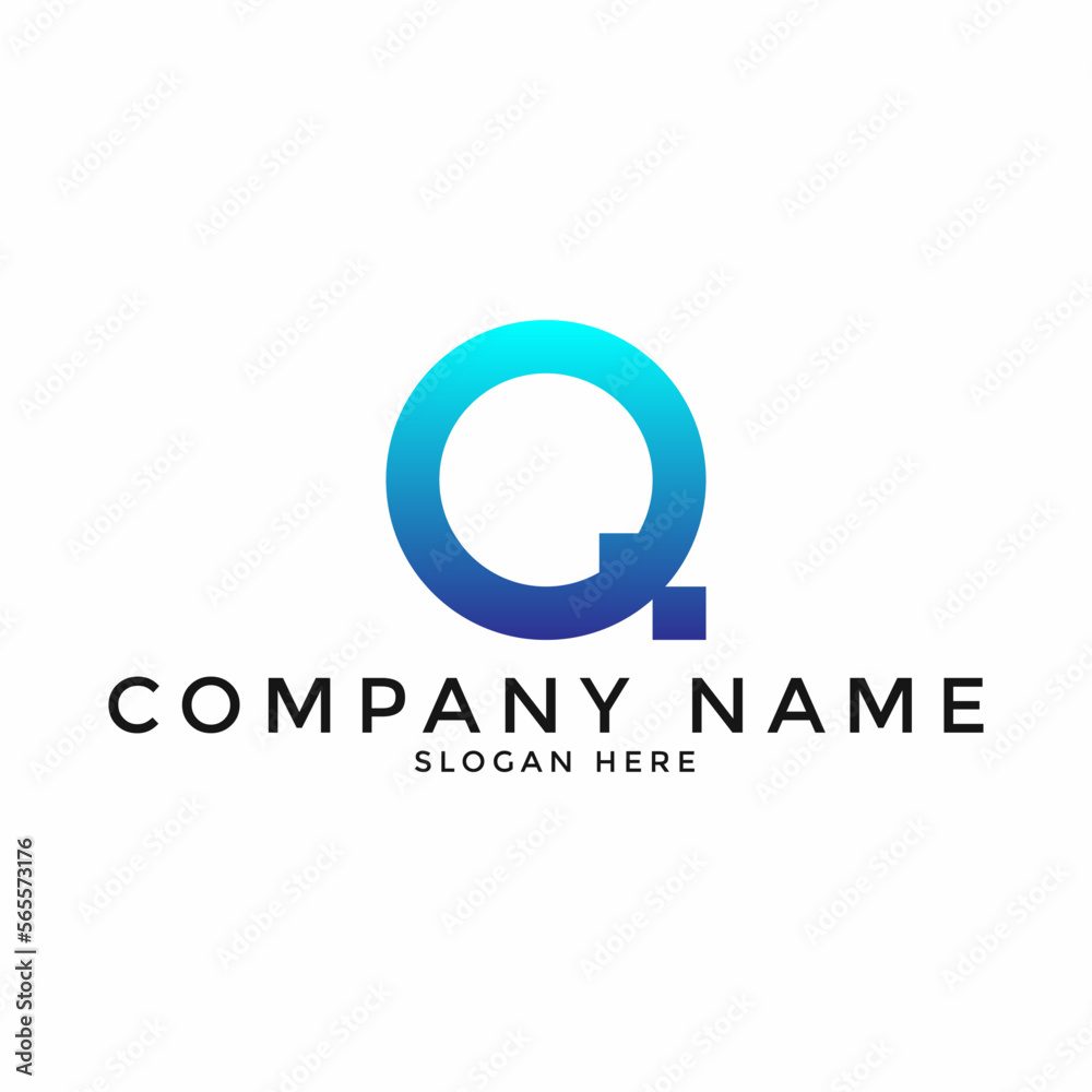 letter Q initial gradient monogram alphabet logo design with circle letter Q initial gradient monogram alphabet logo design with circle