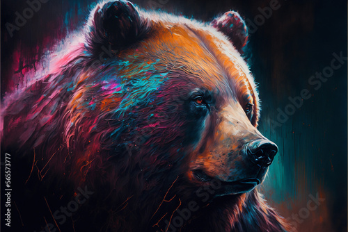 niedźwiedź abstrakcyjny kolorowy
