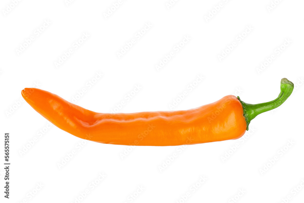 Fresh tasty pepper. Orange hot pepper isolated on white background. Fresh tasty pepper. Orange hot pepper isolated on white background.