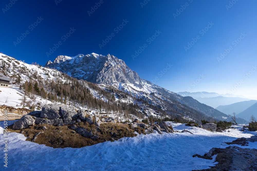 Winter landscape near Vrsic, Triglavski national park, Slovenia