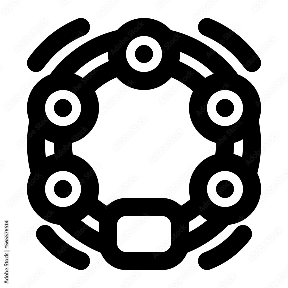 Tambourine Line Style Icon vector design and illustration template Tambourine Line Style Icon vector design and illustration template