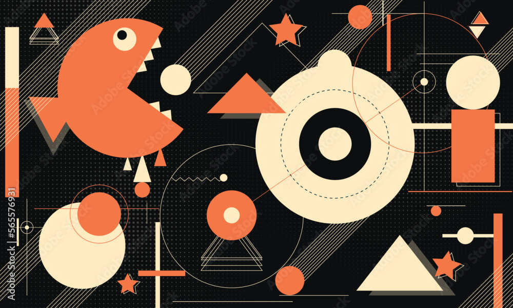 Obraz premium Vector Design with geometric shapes using worm colors