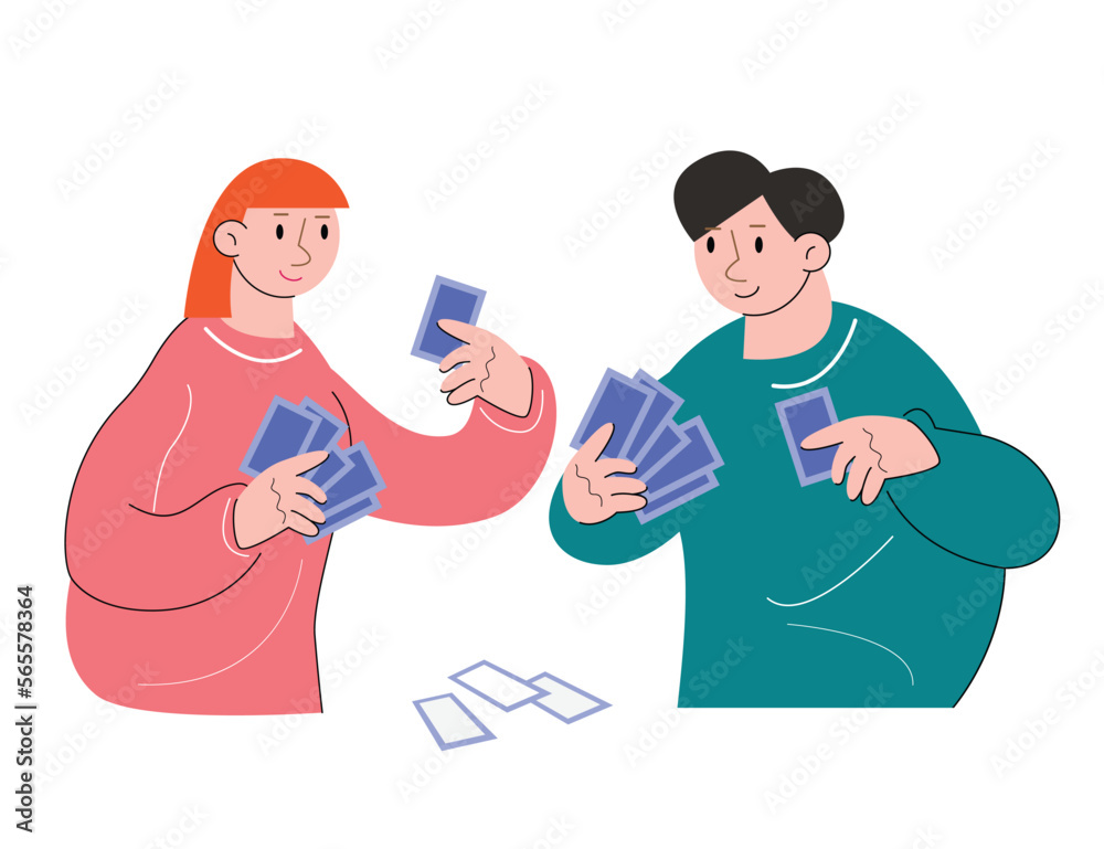 Obraz premium hobby character people playing cards vector illustration