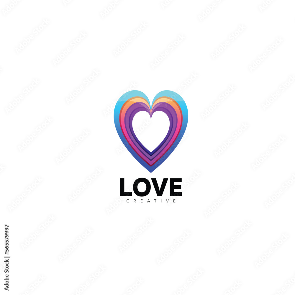 love abstract colorful logo template design