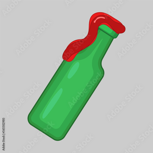 Molotov cocktail flat isolated vector icon. Demonstration, protest, strike, revolution.