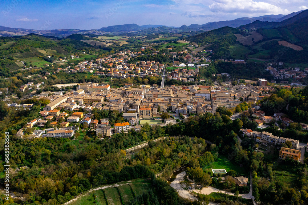 Cagli in Italy Aerial View