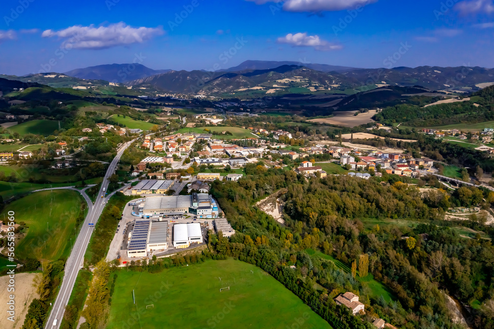 Fototapeta premium Cagli in Italy Aerial View