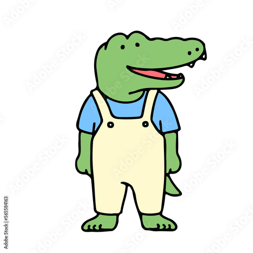 Cute crocodile cartoon character, back to school concept. isolated on white background, vector illustration.