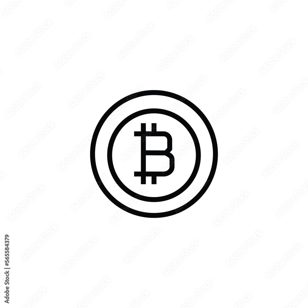 bitcoin currency, digital payment coin, internet banking, finance and money thin line icon. Linear vector illustration. Pictogram isolated on white backgroundfogmoney bitcoin currency, digital payment coin, internet banking, finance and money thin line icon. Linear vector illustration. Pictogram isolated on white backgroundfogmoney