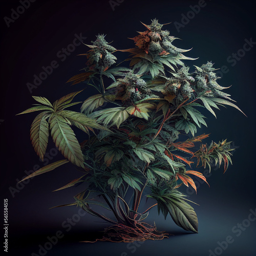 Marijuana plant covered with skunk buds photo