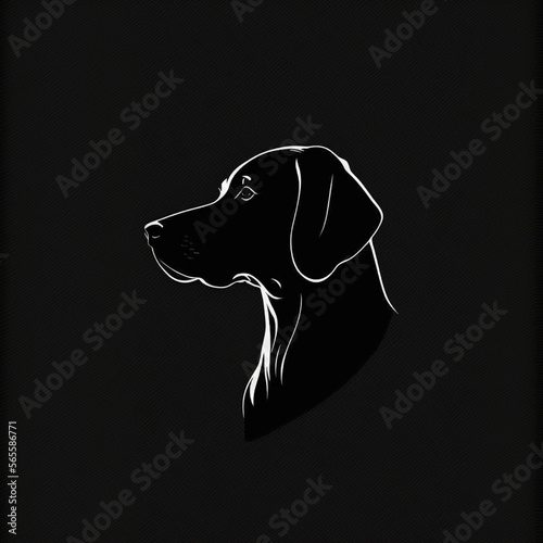 labrador retriever on a black background minimalistic logo