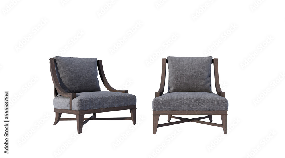 Armchair isolated on white background, 3D rendering Armchair isolated on white background, 3D rendering