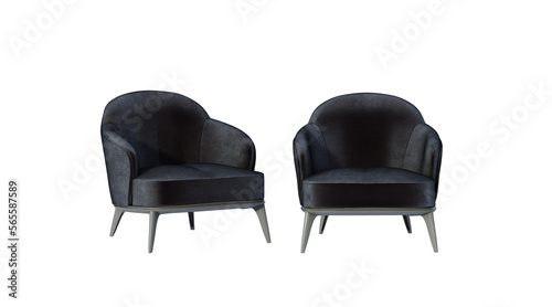 Armchair isolated on white background, 3D rendering