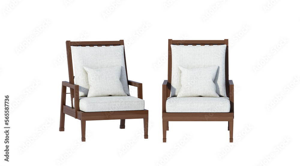 Armchair isolated on white background, 3D rendering Armchair isolated on white background, 3D rendering