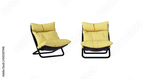 Armchair isolated on white background, 3D rendering