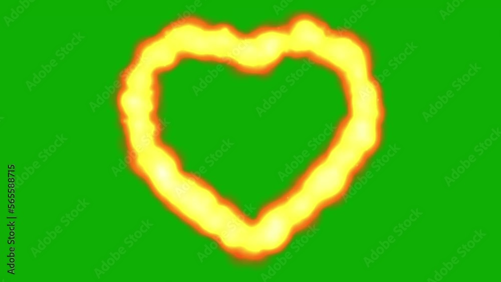 Fire heart motion graphics with green screen background Fire heart motion graphics with green screen background