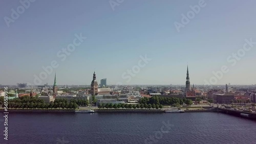 Riga. The capital of Latvia. From above. Drone Flight