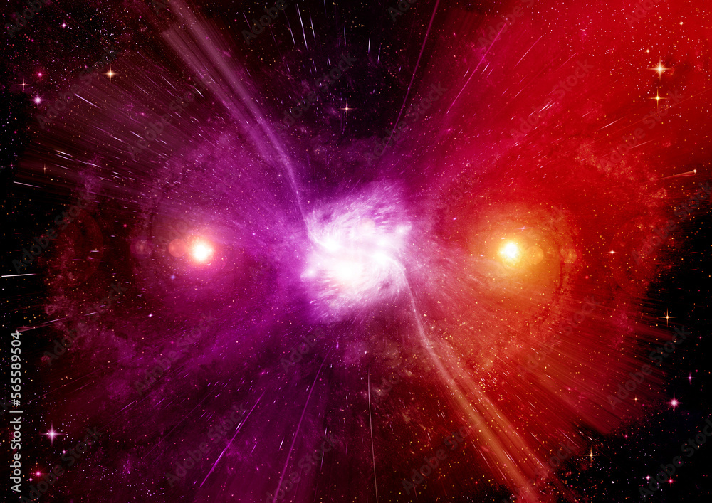galaxy in a free space. 3D rendering