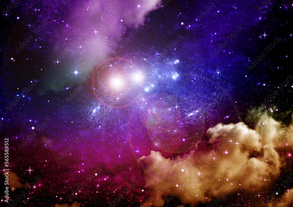 galaxy in a free space. 3D rendering