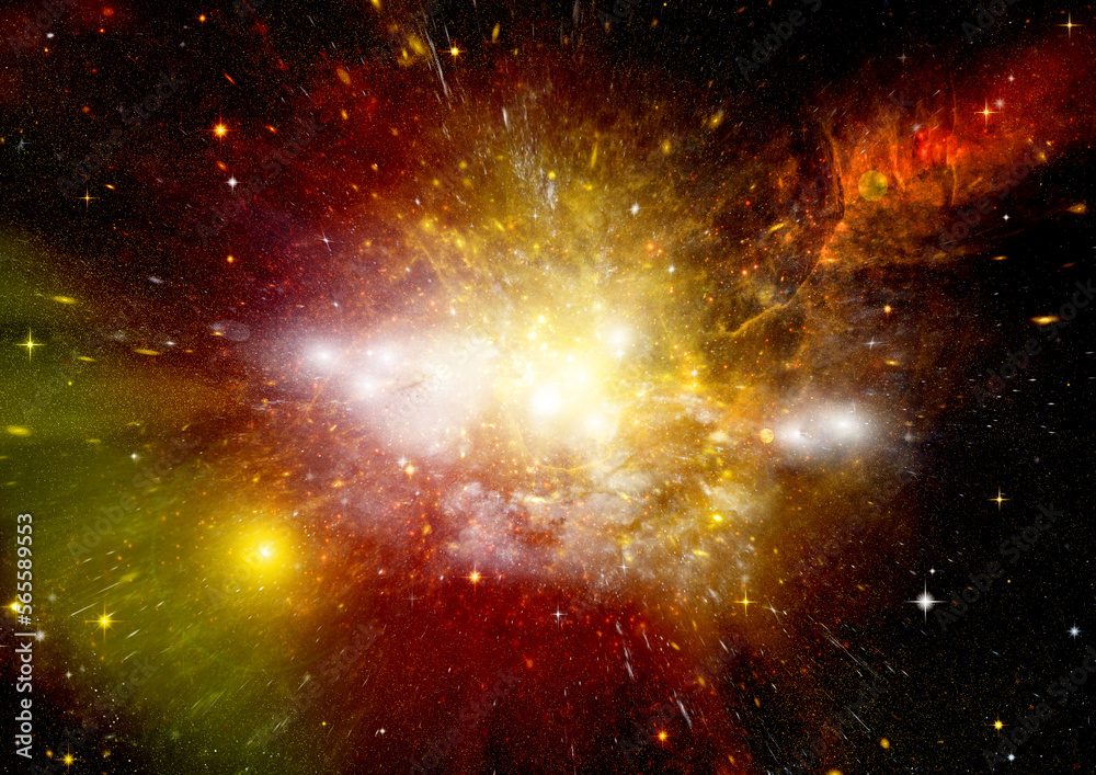 galaxy in a free space. 3D rendering