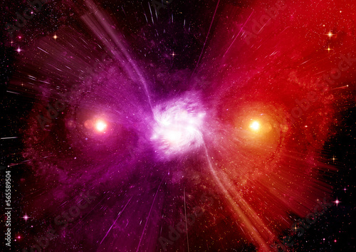 Obraz na płótnie galaxy in a free space. 3D rendering w salonie