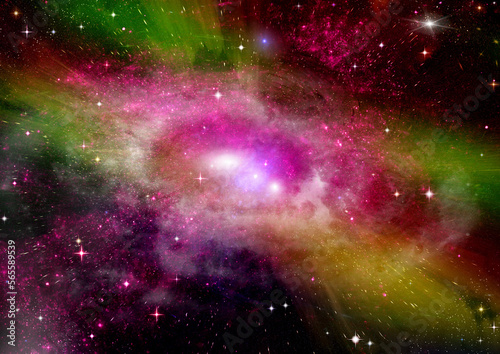 Obraz na płótnie galaxy in a free space. 3D rendering w salonie