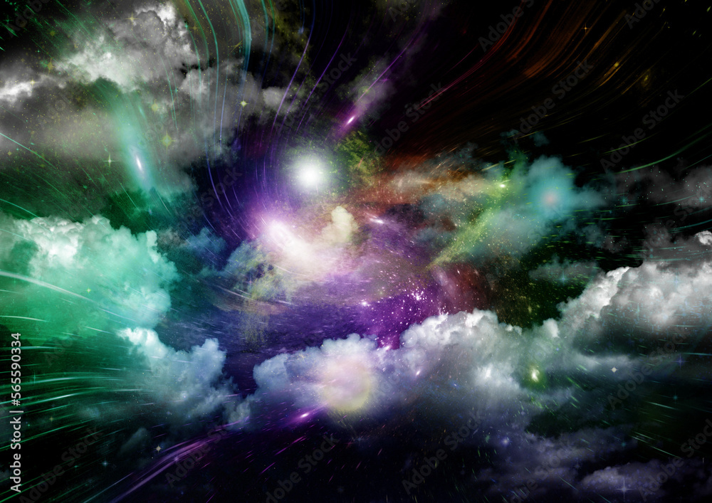 galaxy in a free space. 3D rendering