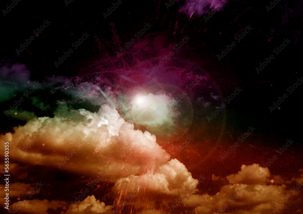 galaxy in a free space. 3D rendering