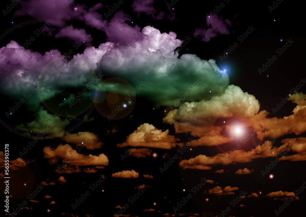 galaxy in a free space. 3D rendering