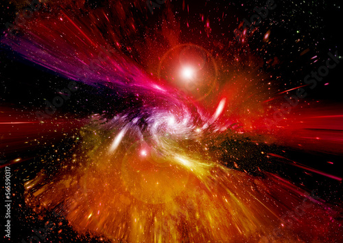 Obraz na płótnie galaxy in a free space. 3D rendering w salonie