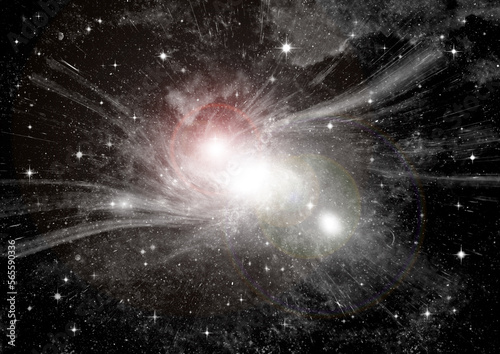 Obraz na płótnie galaxy in a free space. 3D rendering w salonie