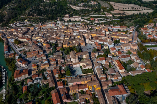 Tableau sur toile Fossombrone in Italy with Drone | Luftbilder vom Dorf Fossombrone in Italien