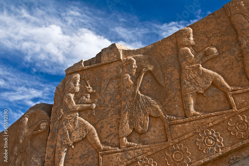 Carvings of Persian servants, Persepolis, Shiraz. Iran photo