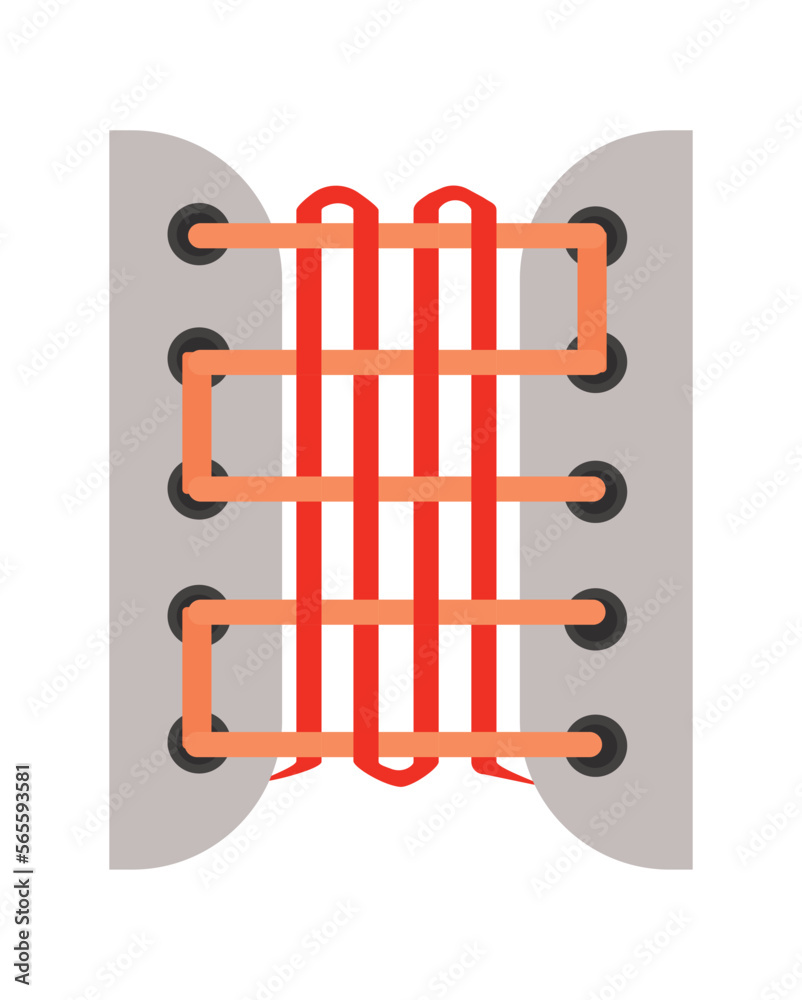 Vector illustration of lacing.