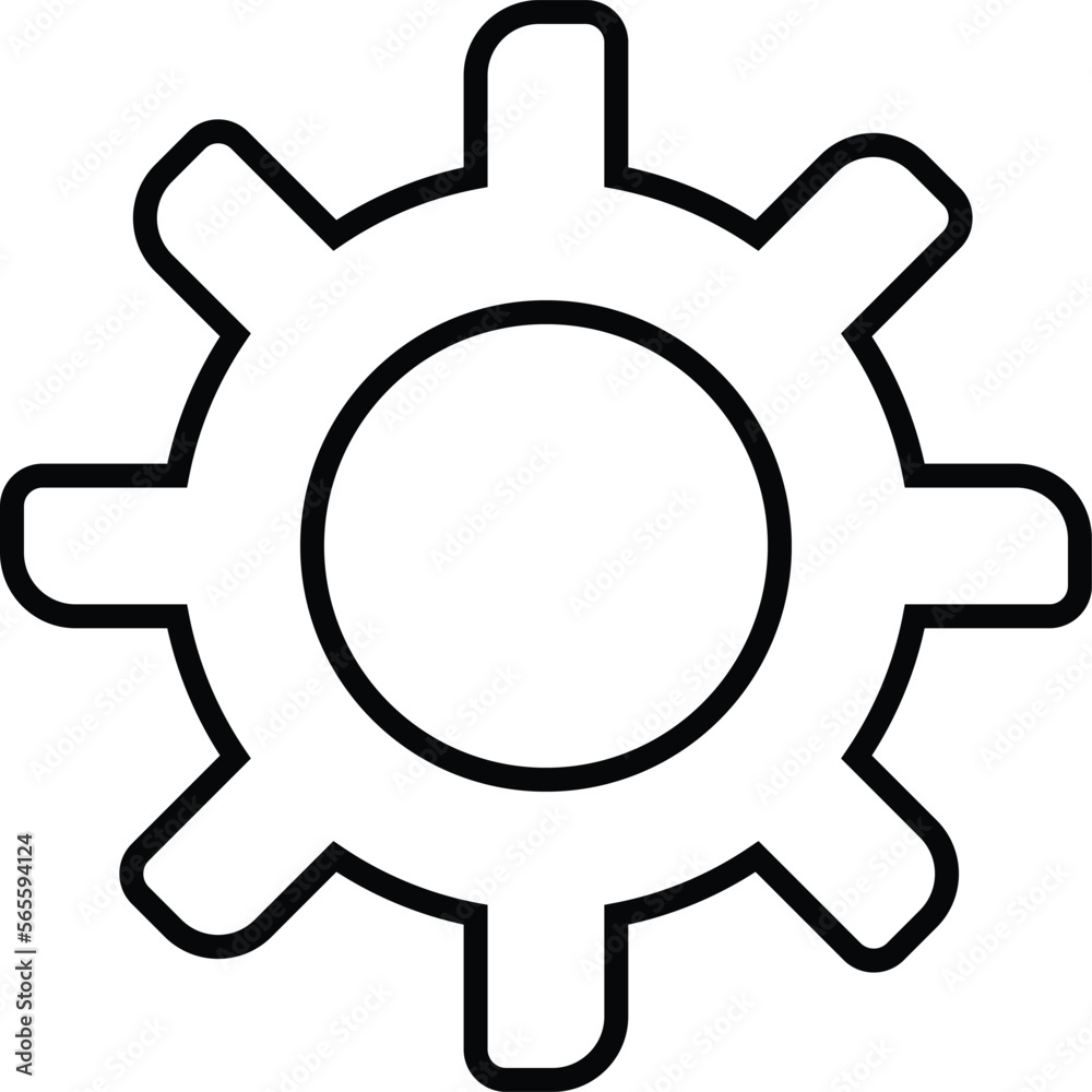 Black settings or preference icon with asymmetrical ends Black settings or preference icon with asymmetrical ends