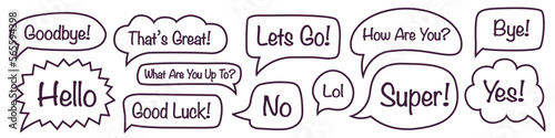 Set of speech bubbles with text. Talk bubbles isolated on white background. Comic book style. Dialogue or message. Vector illustration