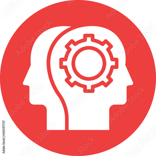  Brain, cogwheel Vector Icon which can easily modify or edit