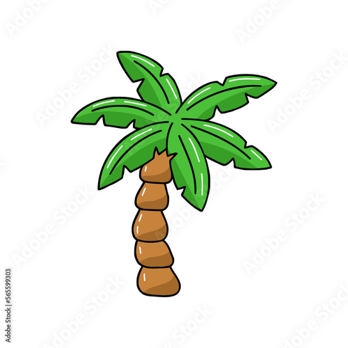 Tree palm beach resort summer vacation havaii island clipart weekend jungle cartoon vector illustration isolated on white background
